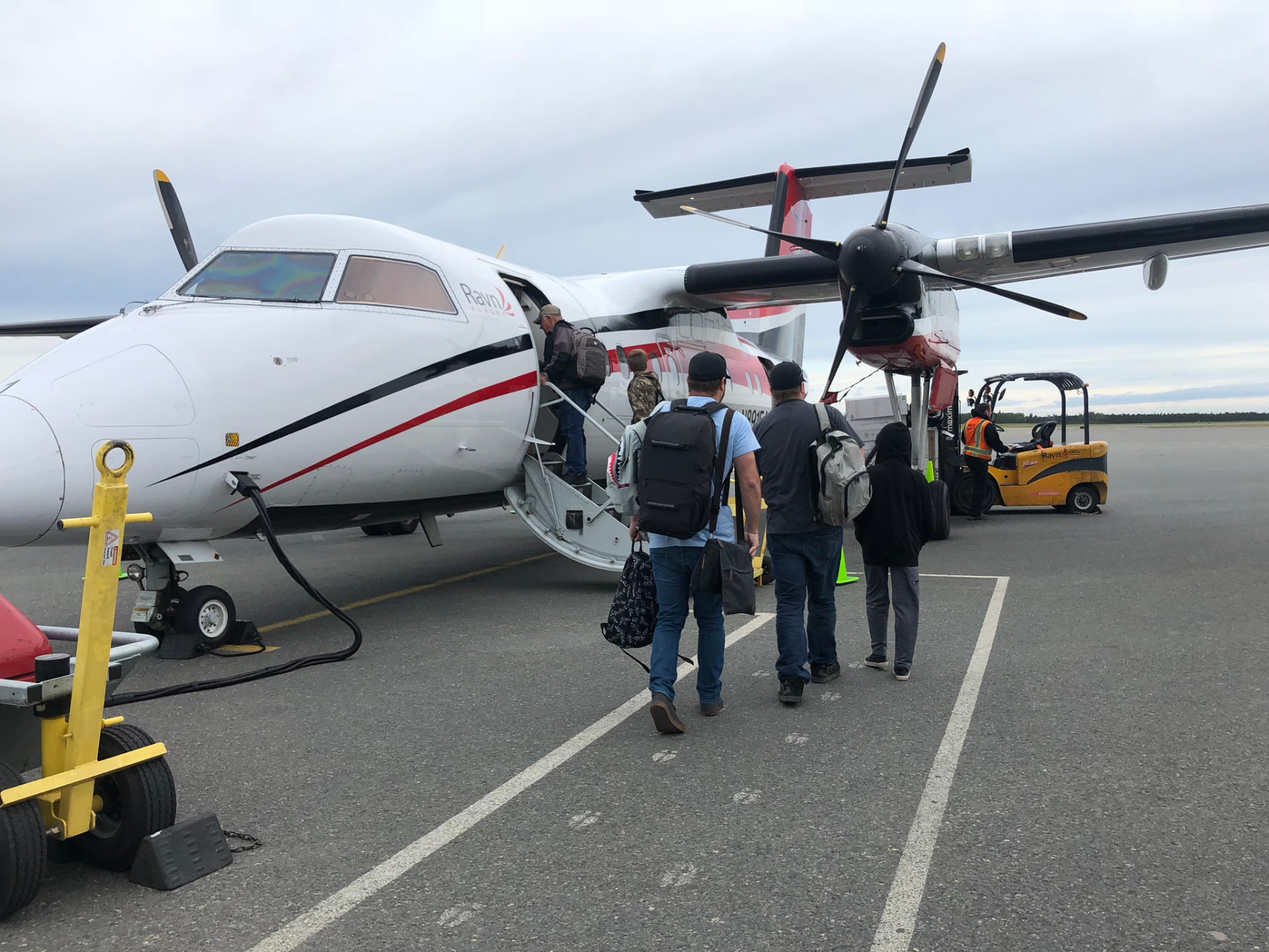 Boarding a Ravn Alaska flight to the Kenai Peninsula
